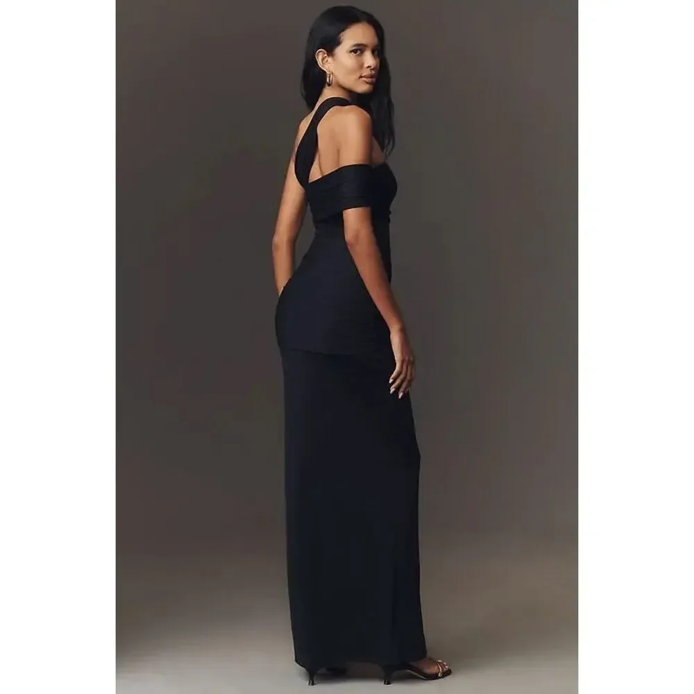 STUDIO LEXI Veda One-Shoulder Column Maxi Dress size S NWT - Picture 2 of 10